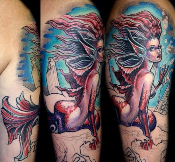 sean herman mermaid tattoo