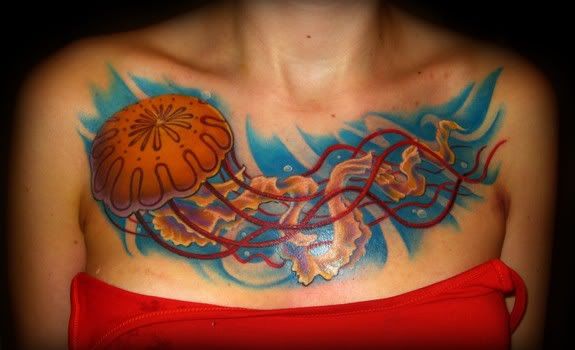 jellyfish tattoo by tim senecal