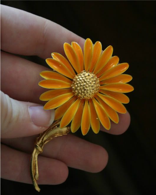 enamel flower brooch