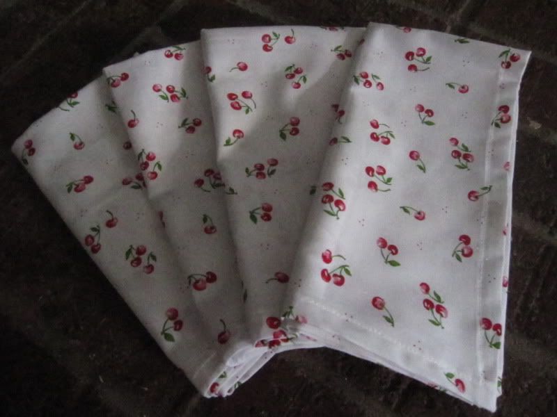 set of cherry napkins