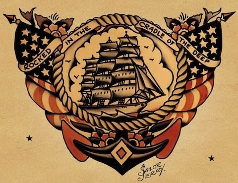 sailor jerry ship tattoo