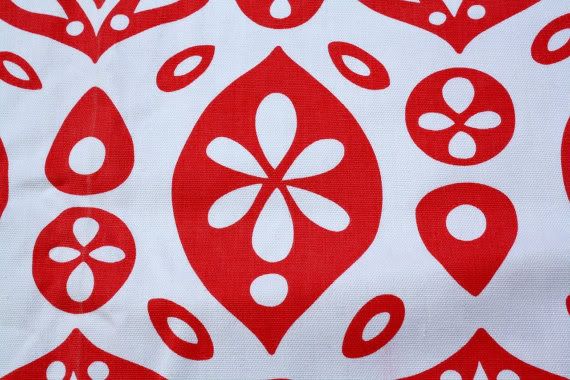 vintage red and white fabric