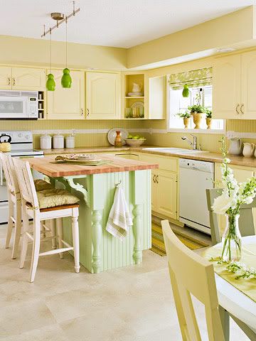 vintage inspired yellow kitchen