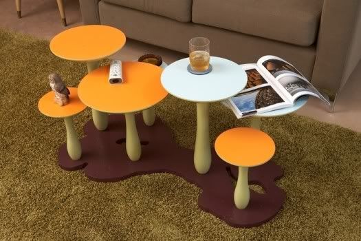 mushroom chair and table