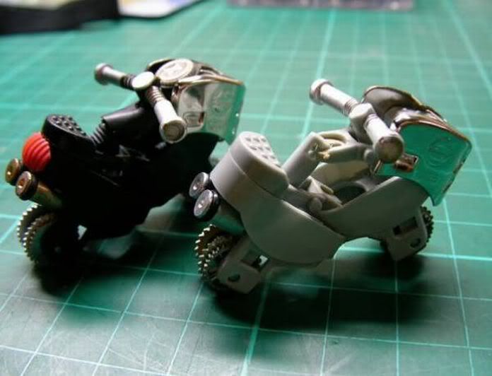motorcycles made out of lighter parts