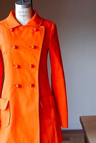 vintage orange coat jacket