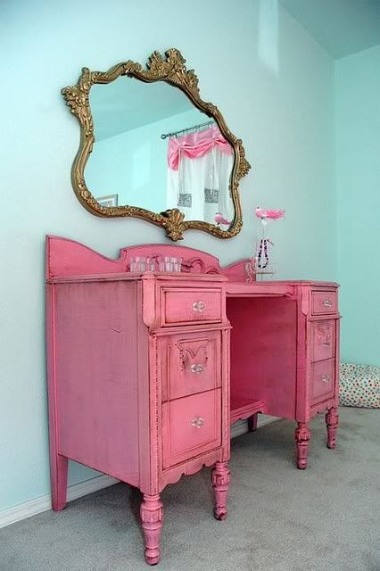 pink vanity vintage