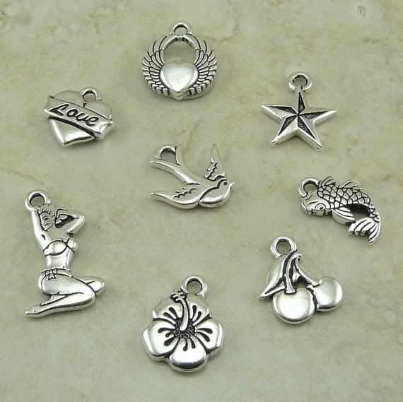 old school tattoo charms