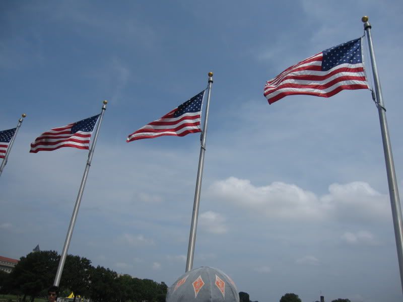 washington monument american flags