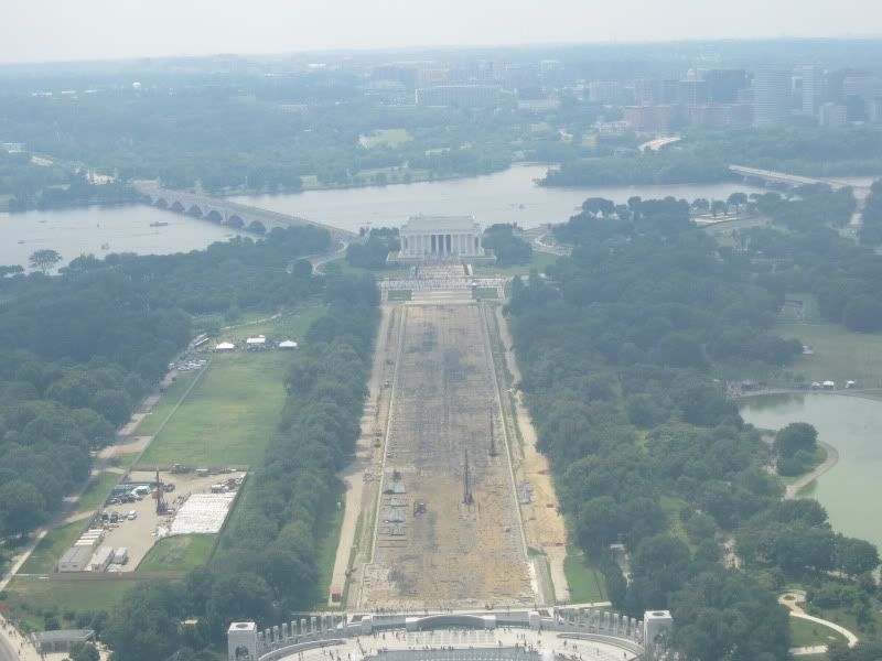 view of lincoln memorial from washington monument
