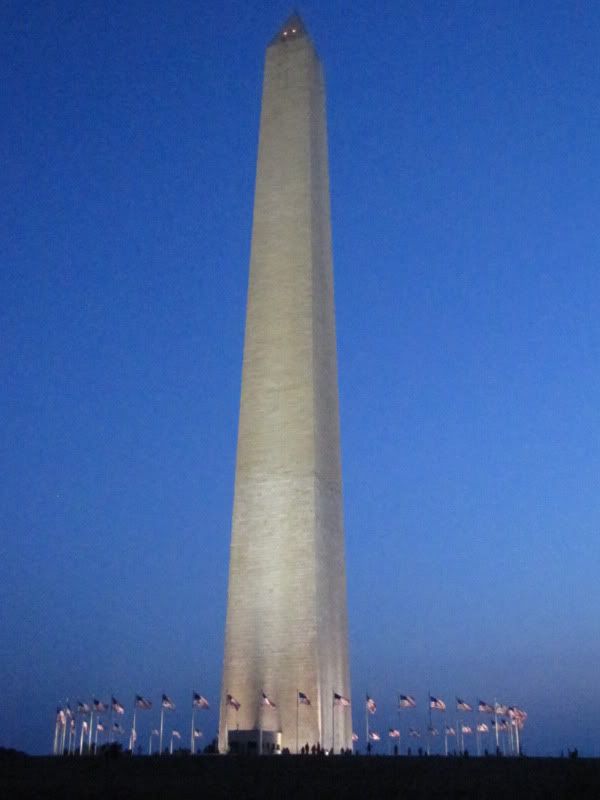 washington monument at night