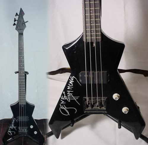 Gene Simmons autographed Westone Warlock bass