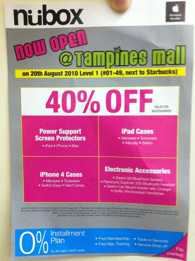  ... 40% off selected accessories at nubox tampines mall and raffles city