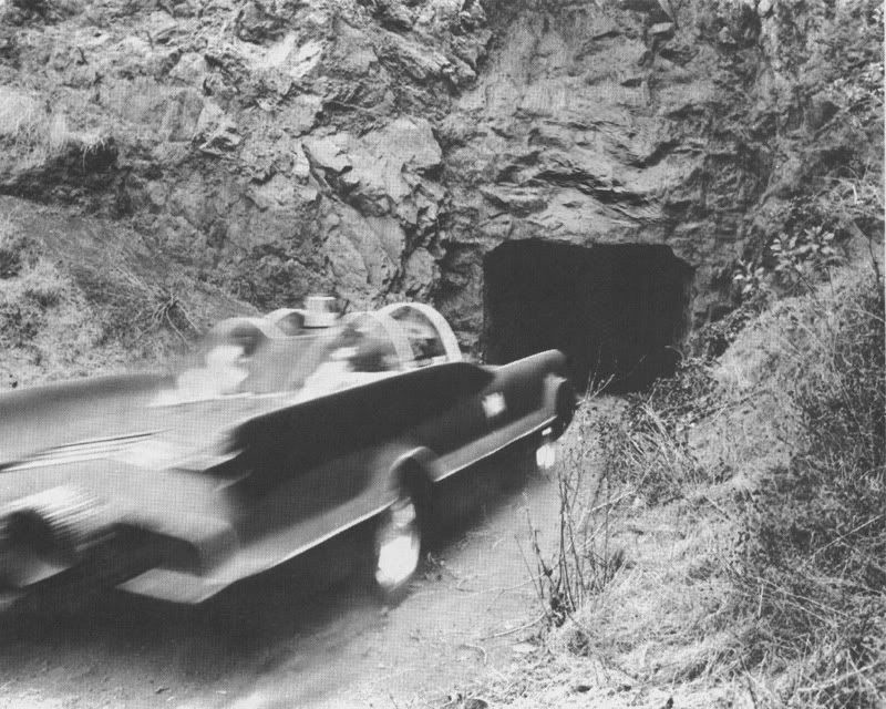 batmobile coming out of batcave