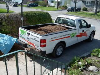 truck full of mulch