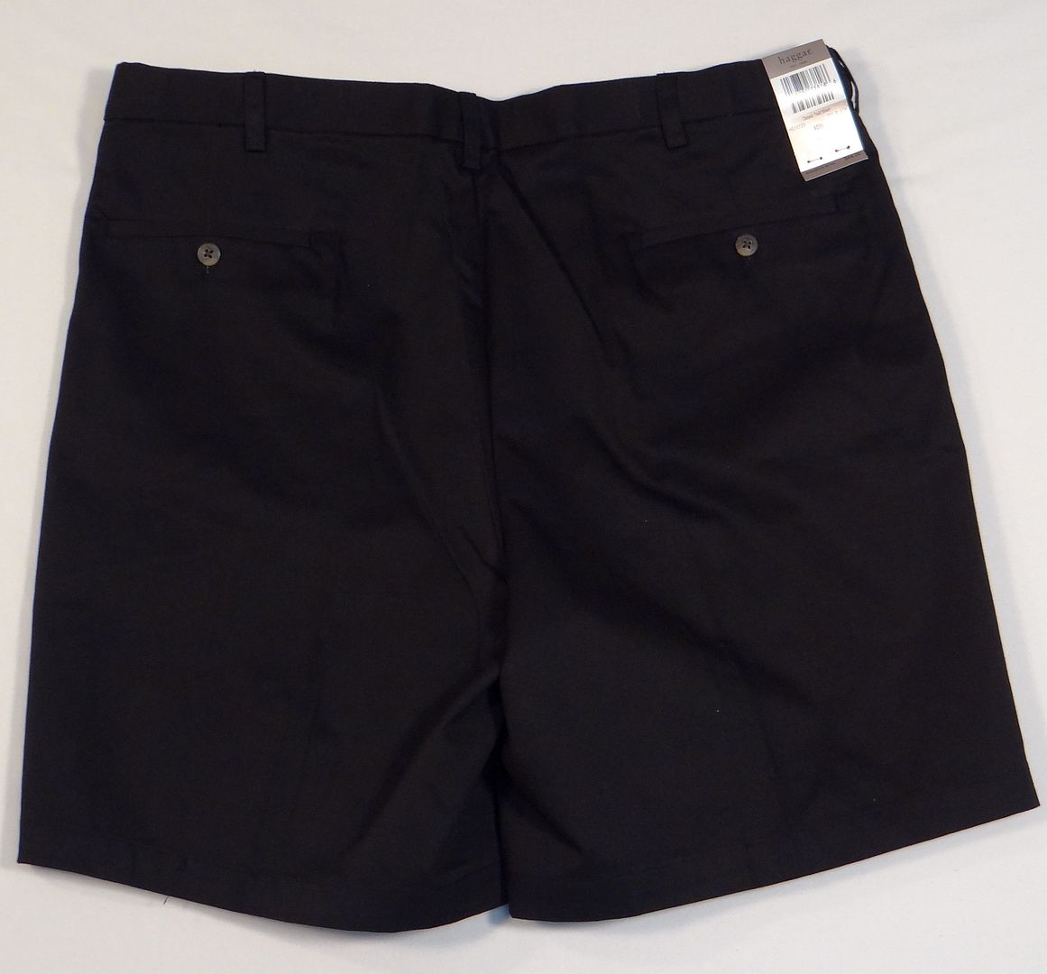Haggar Pleated Black Classic Fit Twill Shorts Expandable Waist Mens NWT