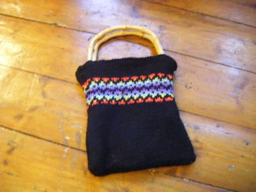 knitting,fair isle bag