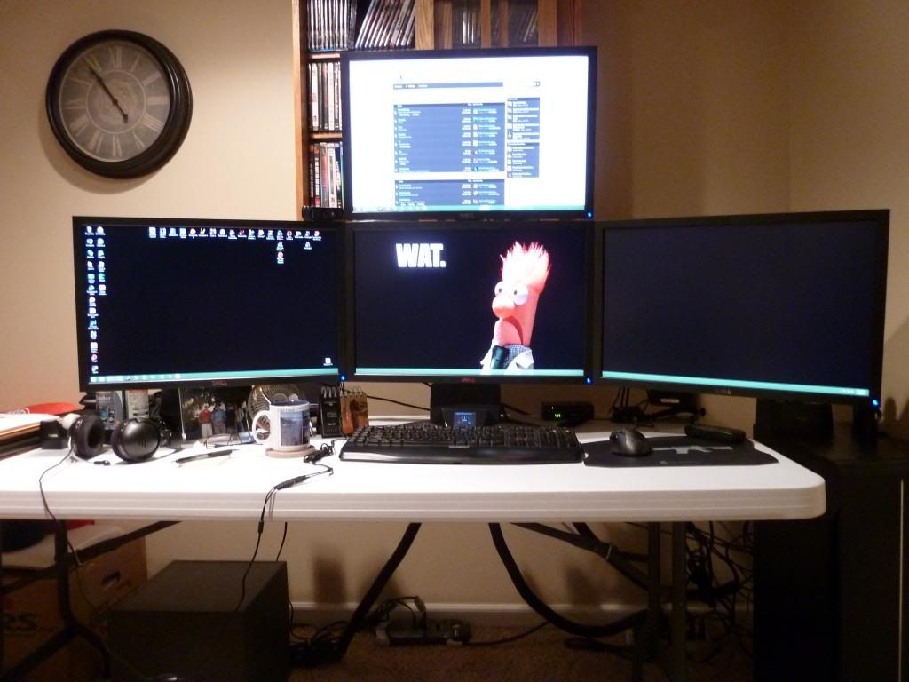 Monitors: 4 x Dell U2410 (24" monitors) setup in 3 x 1 Surround, with 4 monitor as accessory