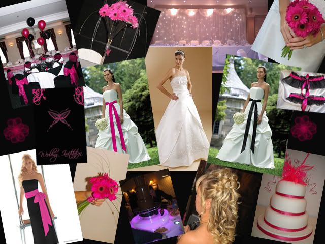 Subject bright pink and black nice for wedding colour