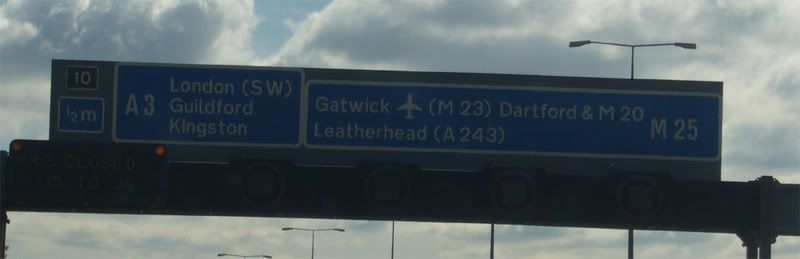 M25 Guildford sign