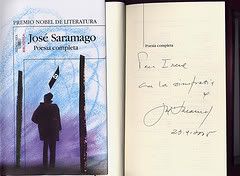 Saramago me dedicó su libro de Poesía Completa