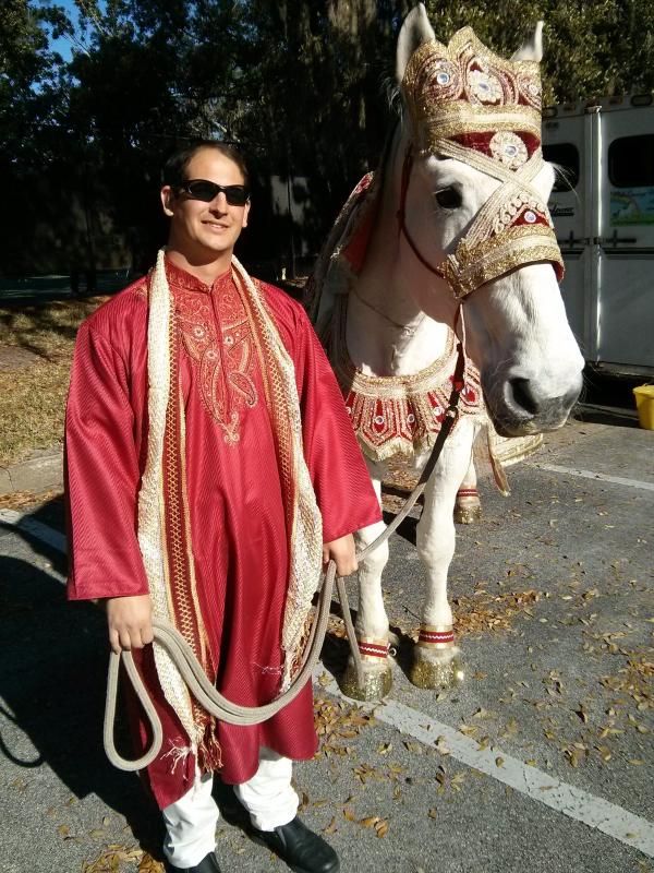 Mike and Big Ben ready for today's baraat at Epping Forest Yacht Club in Jacksonville, FL