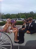 Arriving in style with our horse carriage for the masquerade prom in St. Augustine, Florida.
