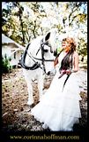 Our gray carriage horse Big Ben enjoying a moment with a beautiful bridal model.