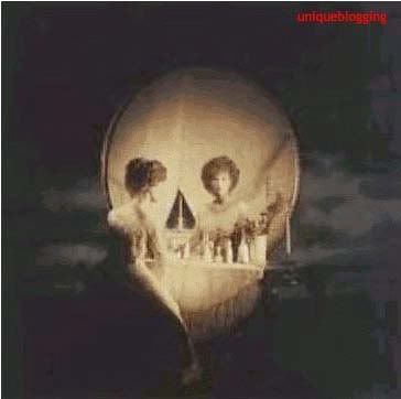 Woman in vanity or just a skull