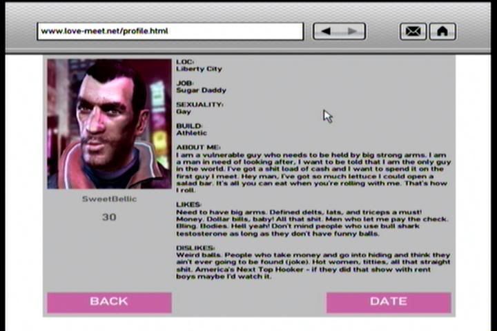 dating profiles examples. Early in GTA4, you have to post an online dating profile to complete a 