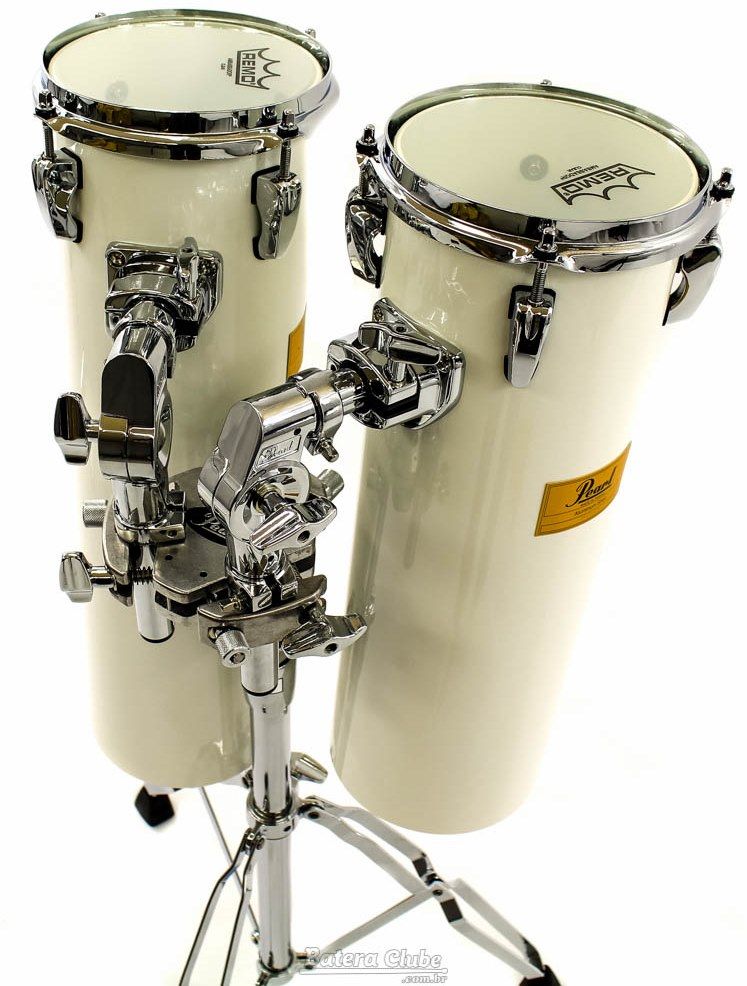 Kit de Octobans Pearl Rocket Tom ALX1821 White Longo com Estante Dupla