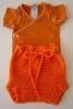 Small Orange Wool Crocheted Soaker & Matching Shirt