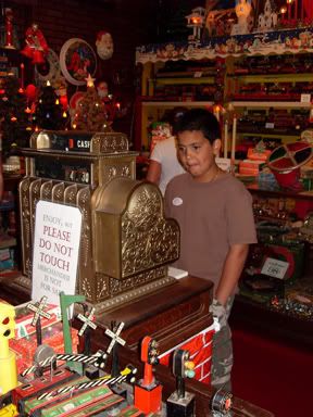 Joshua sees an old fashioned cash register