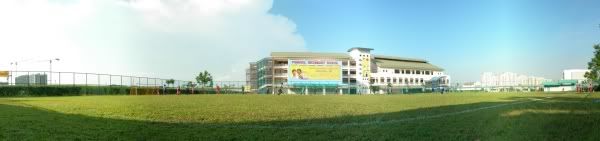 Panoramic photo taken at Pungol secondary school. This area is still deserted. Pungol MRT is the furthest station in violet line. It takes 15 minutes to walk 750 meters from Pungol MRT to Pungol Secondary school.