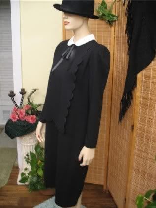 Its ACTUAL title is TeacherChurch Amish vintage Black Tuxedo Dress GOTH