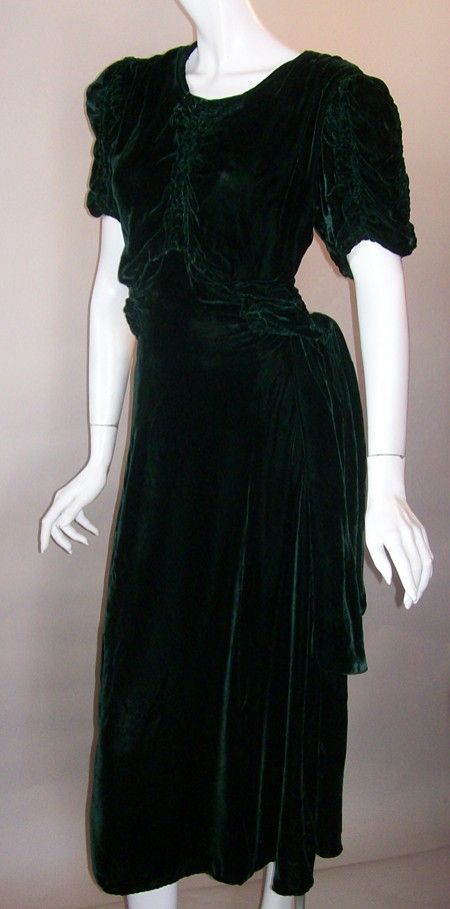 30s dress vintage clothing velvet dress