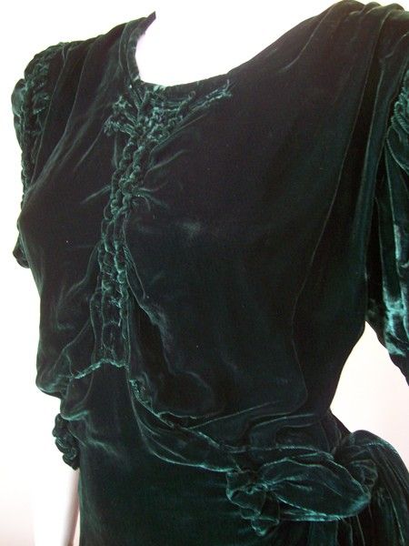 30s dress silk velvet dress