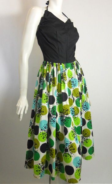 50s dress vintage dress halter dress