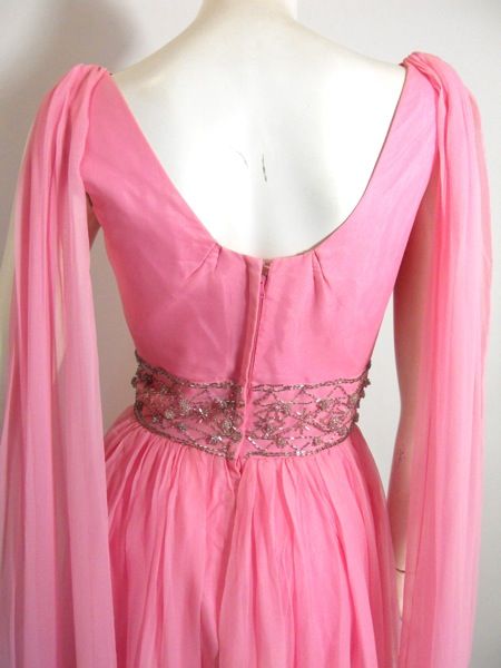 60s dress vintage clothing pink gown
