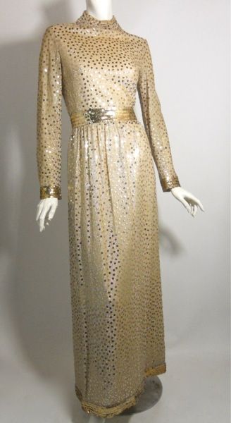 70s dress victor costa vintage gown