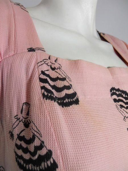 40s dress vintage dress novelty print