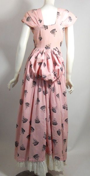 40s dress vintage gown pink gown