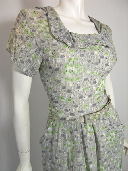 50s dress atomic print vintage dress
