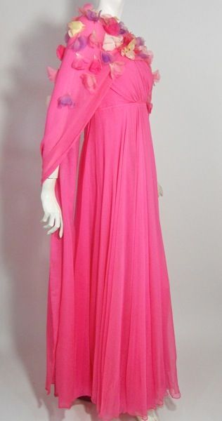 60s dress vintage gown helena barbieri pink gown