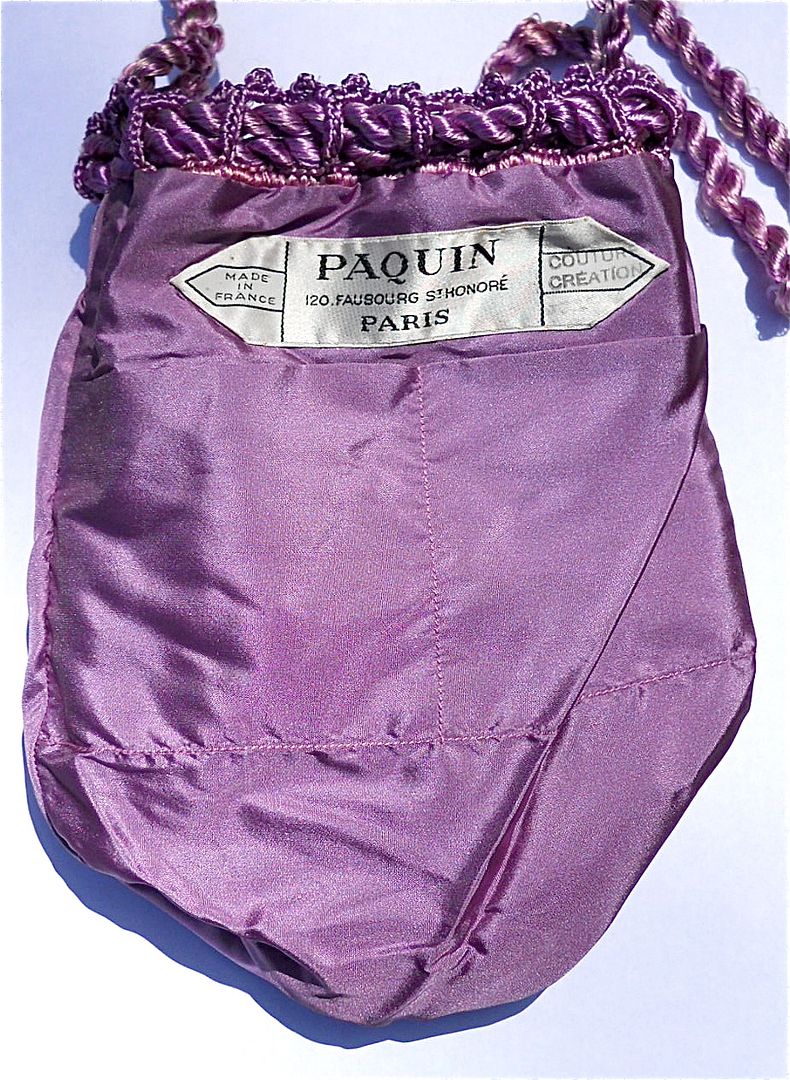 jeanne paquin vintage paquin silk handbag purple silk house of worth