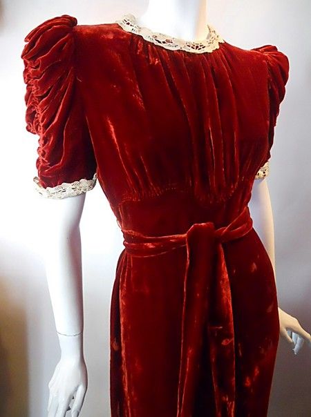 30s dress vintage dress velvet dress