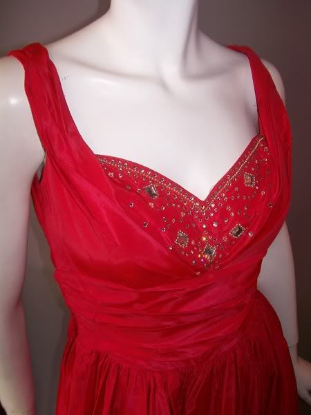50s dress red vintage dress