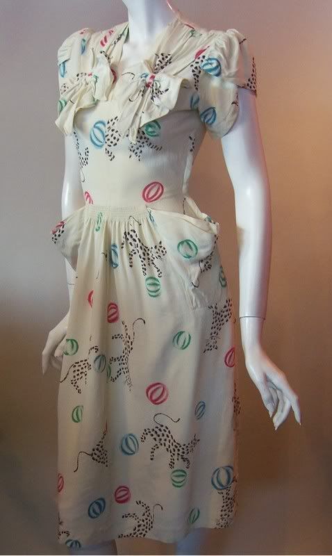 40s novelty print dress