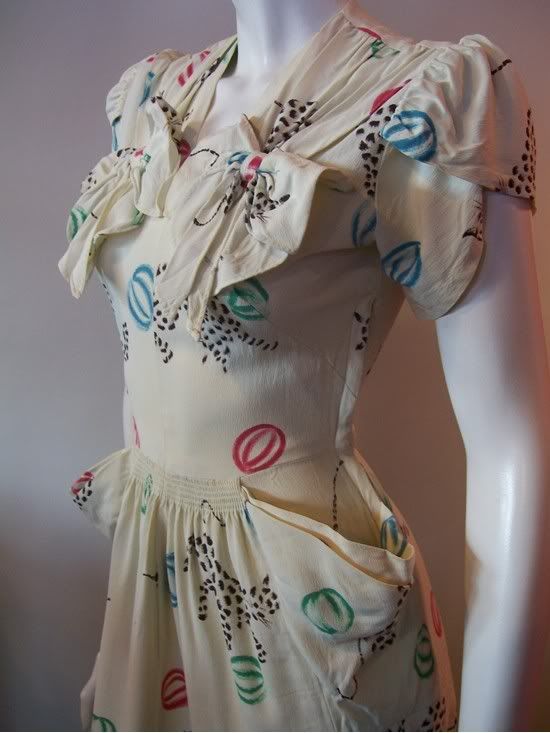 40s dress leopard print