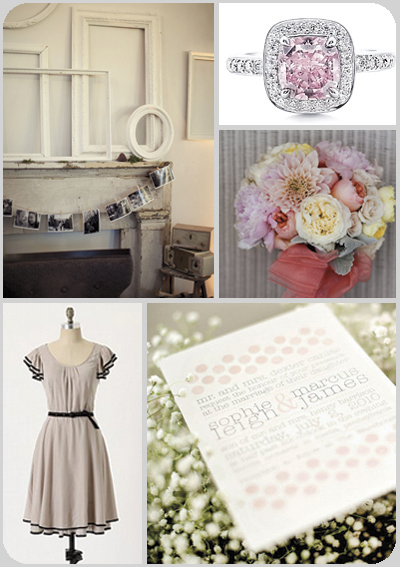 The flowers paper and mantle are from different weddings featured on Style